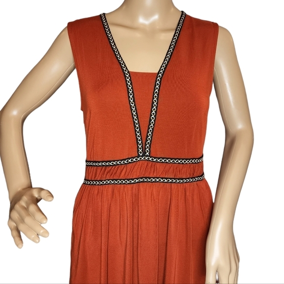 Garnet Hill Rust Dress with Black Trim - Picture 8 of 16